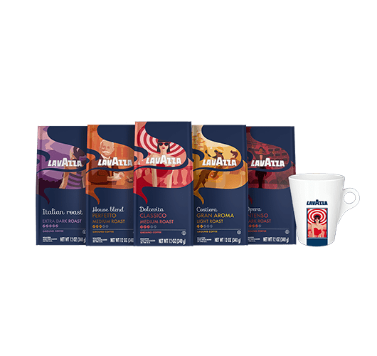 Paquete de café y jarra Dolcevita